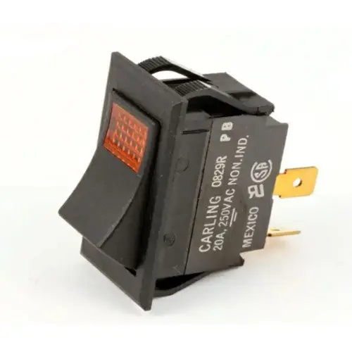 SWITCH  ROCKER  DPST   250V 20A  AMBER LIGHT