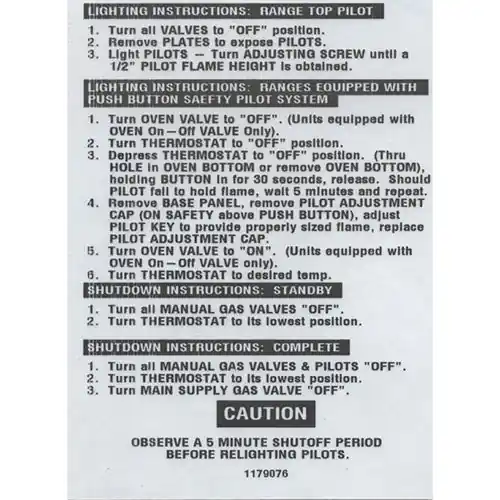 Lighting Instructions for Southbend 1179076