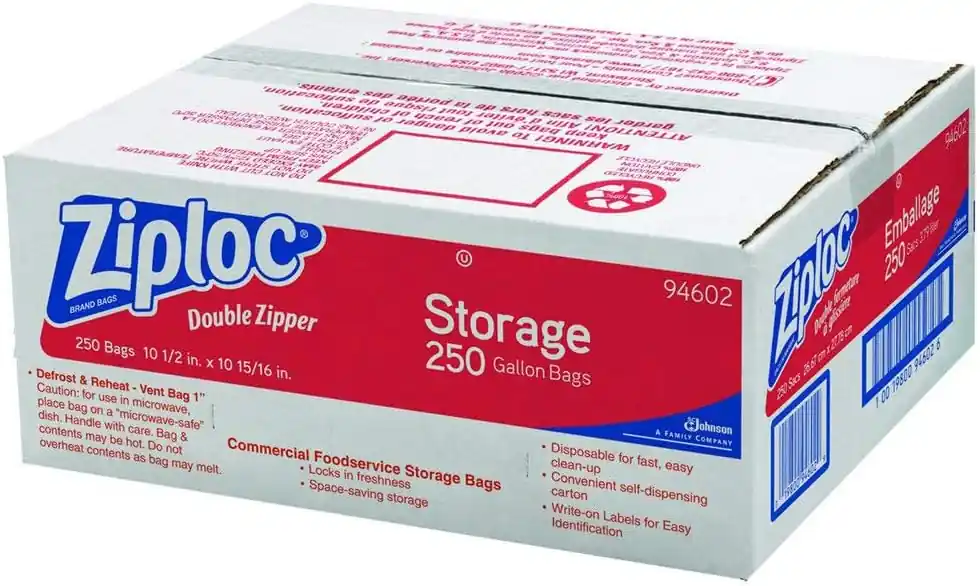 SK0359060-US20260702-105043-0 Ziploc 682257 1 Gal. Ziploc Double Zipper Storage Bags (250/Box) - Image 1