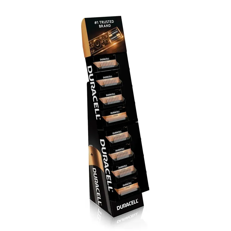 Duracell 41333-01220 2 Tray Coppertop Floorstand Display - 36 Count AA and AAA Batteries - Replacement MN1500B16Z MN2400B16Z