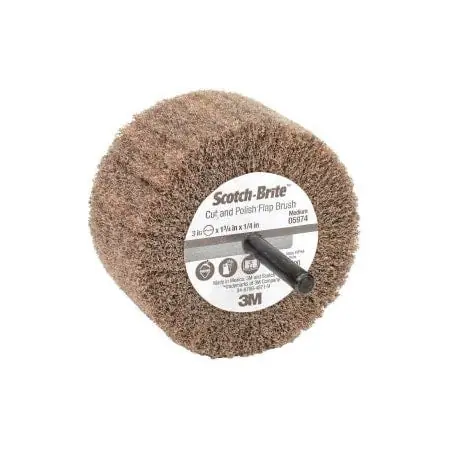 3M 7100050520 Scotch-Brite Cut and Polish Flap Brush 3 x 1-3/4 x 1/4 MED Grit Aluminum Oxide