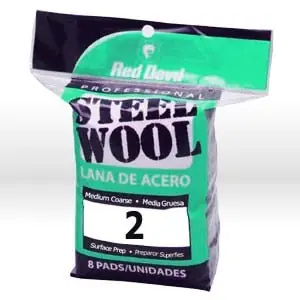 Red Devil 325 Steel Wool, Medium Coarse #2 Steel Wool, 8 Pack