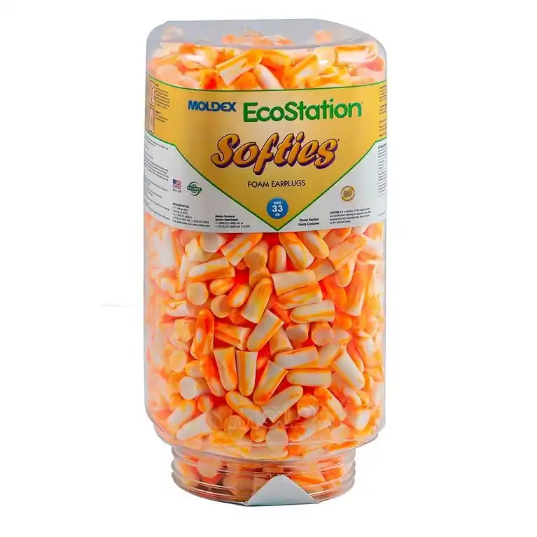 Moldex 6702 EcoStation Earplug Refill, One Size, Foam, Tapered, Uncorded, 500 Pair/Refill