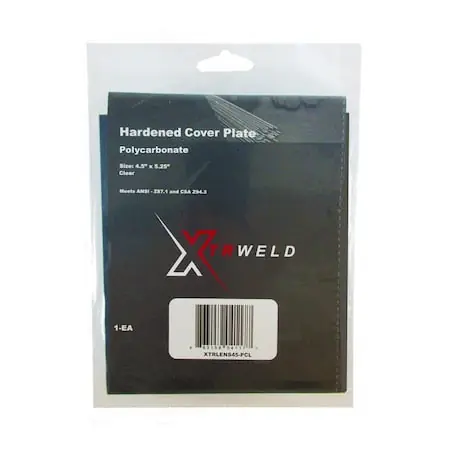 Xtrweld LENS45P-CL Lens Cover Plate Clear Polycarbonate 4.5 x 5.25 Package Hangable Bag
