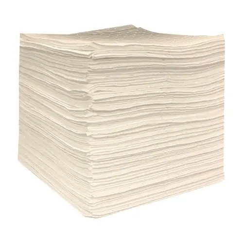 Fytertech O1PH100 Essentials 15 inches x 18 inches Oil Only Single-Ply Heavyweight Sorbent Pads - 100 Count