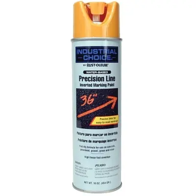 Rust-Oleum 203033 Industrial Choice M1600/M1800 System Precision-Line Inverted Marking Paint 17 oz Caution Yellow M1800 Water-Based