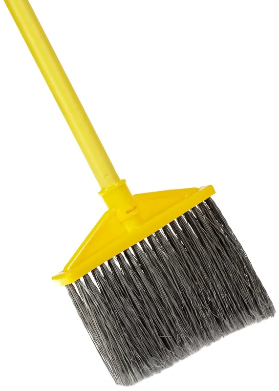 SK0361280-US20260702-105043-0 Rubbermaid FG637500GRAY Commercial Smooth-Surface Angle Broom Vinyl-Coated Metal Handle Flagged Bristles Gray - Image 1