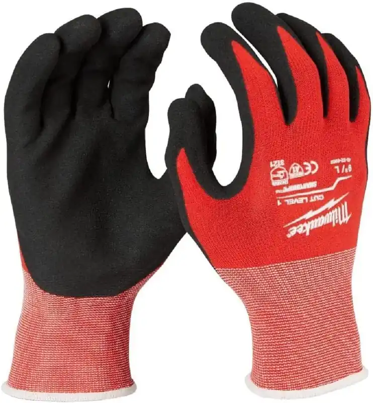 Milwaukee 48-22-8902 Nitrile-Dipped Safety Gloves Large Touchscreen