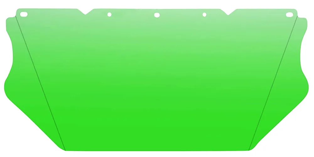 MSA 10115842 V-Gard Visor General Purpose Polycarbonate Green Tint Antifog/Antiscratch Contoured 8 x 17 x 0.06 Impact-Rated Replaceable UV-Protected Hard Hat Accessory
