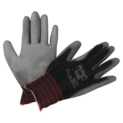 Ansell 103360 HyFlex 11-600 Palm-Coated Gloves Size 7 Black