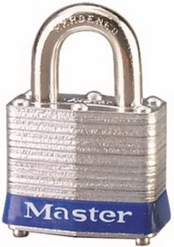 Master Lock 3BLU Laminated Steel Lockout Tagout Safety Padlock with Key, Blue