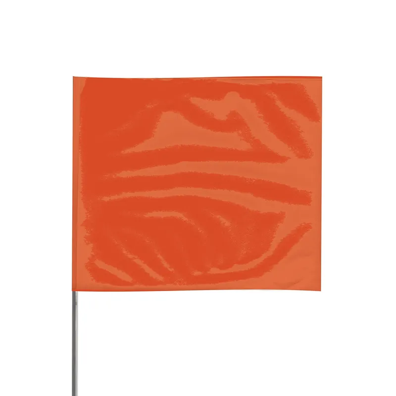 Presco 2324O 2 x 3 x 24 Stake Orange PVC Wire Stake Flag 100 Count