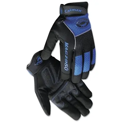 Caiman 2950-L Synthetic Leather Padded Palm Grip Mechanics Gloves Large