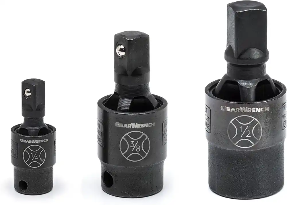 GearWrench 84960 3 Pc. 1/4, 3/8 & 1/2 Drive X-Core Pinless Impact Universal Joint Set
