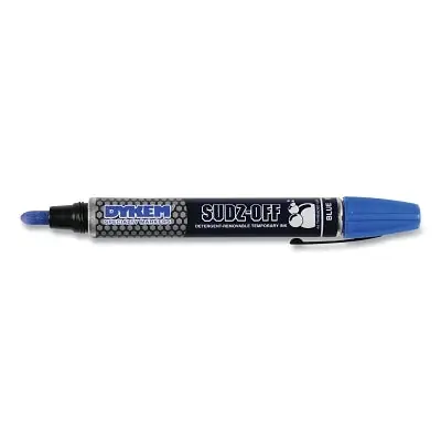 Dykem 44938 Sudz Off Detergent Removable Temporary Marker Blue Threaded Cap Tip 12 Pack