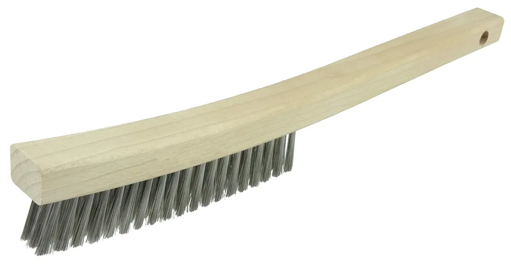 Weiler 44660 Plater's Brush Stainless Steel Fill 3 x 19 Rows Curved Handle Pack of 12