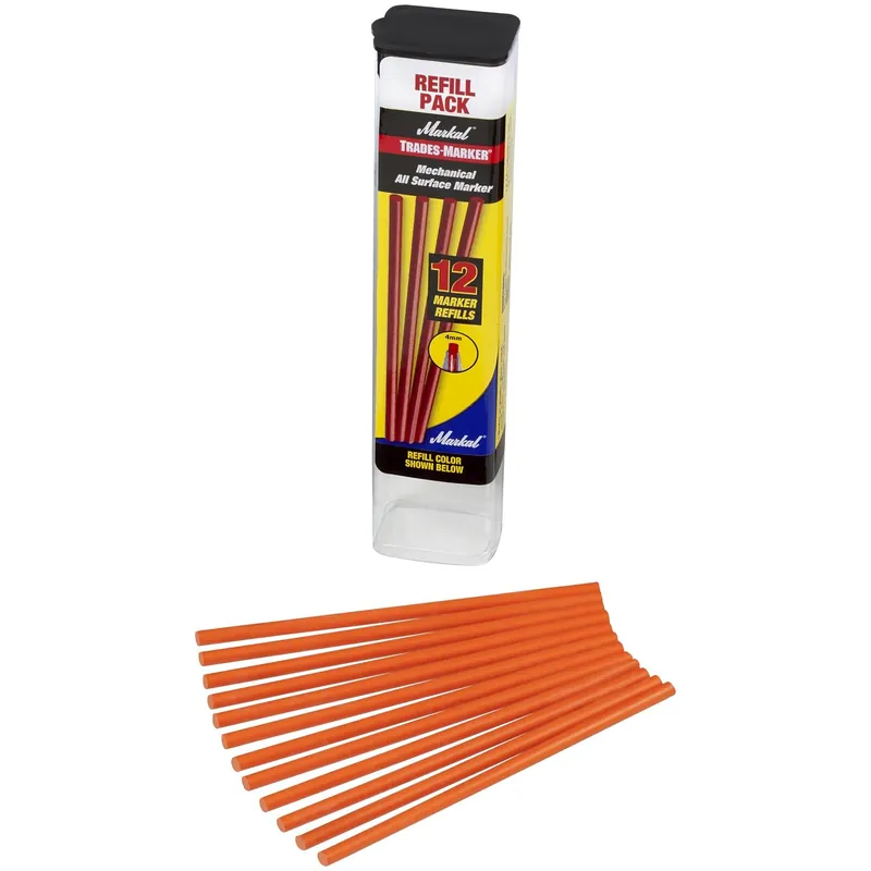 SK0370016-US20260702-105043-0 Markal 96247 Trades Marker Refill Pack 12 Refills Orange - Image 1