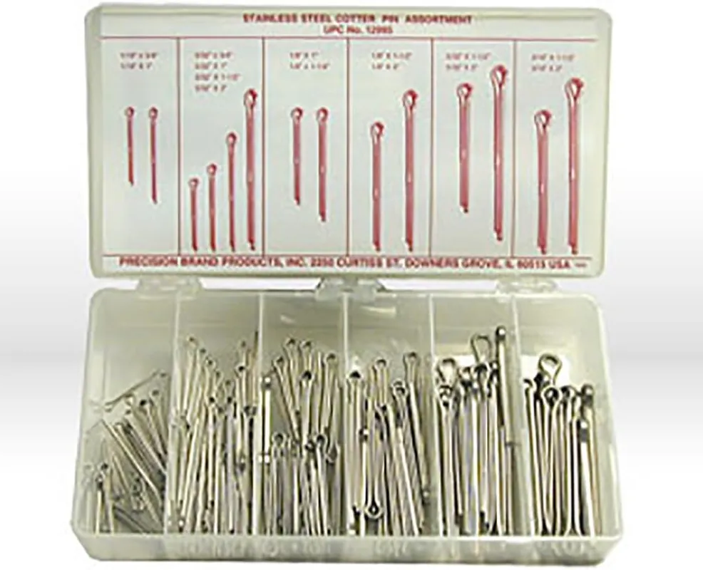 Precision Brand 12995 124 Piece Stainless Steel Cotter Pin Assortment