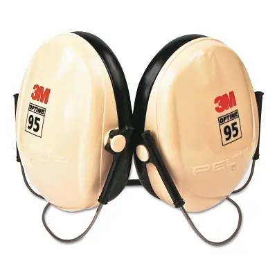 SK0370136-US20260702-105043-0 3M 7000009666 Peltor Optime 95 Earmuffs 21 dB NRR Behind the Head White/Black - Image 1