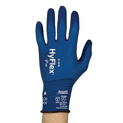 SK0370402-US20260702-105043-0 HyFlex 11-818-7 Thin Work Gloves Palm Coated Nitrile Size 7 - Image 1