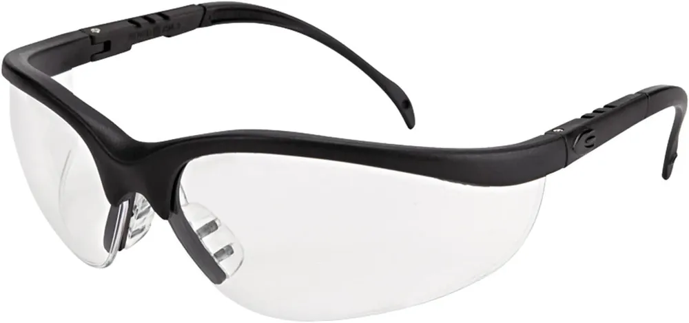 MCR Safety KD110AF Klondike Safety Glasses with Black Matte Frame and Clear Anti-Fog Lens