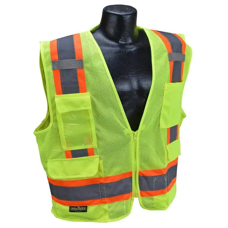 Radians SV6-2ZGM-XL Safety Vest Reusable Polyester Mesh Hi-Viz Green Size XL