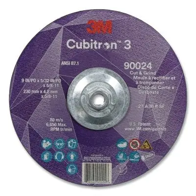 3M 7100313203 Cubitron 3 Cut and Grind Wheel 36+ Grit 9 in Diameter