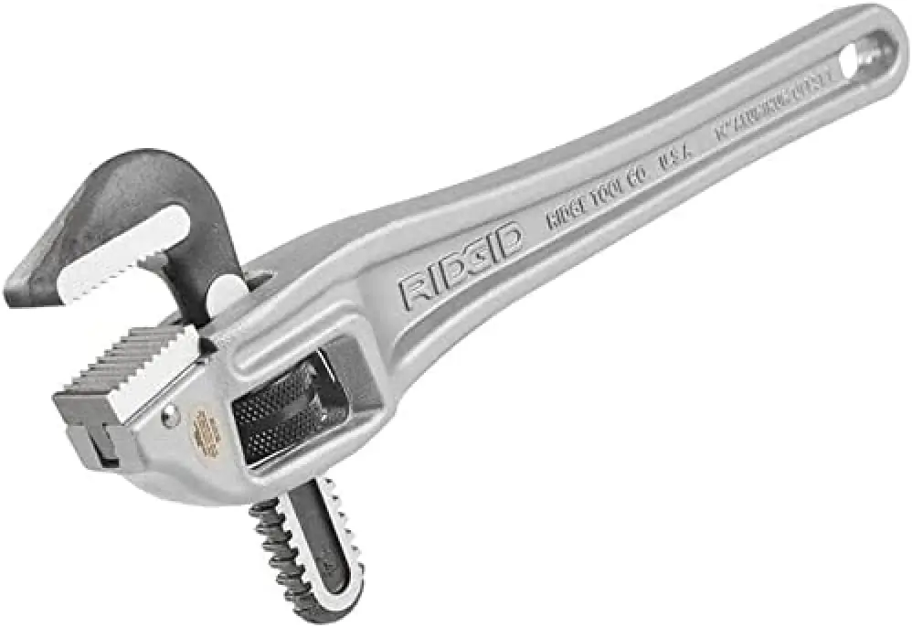 SK0370951-US20260702-105043-0 Ridgid 31120 14 Aluminum Offset Pipe Wrench Parallel Handle Narrow Hook Jaw Tight Spaces Overhead Applications - Image 1