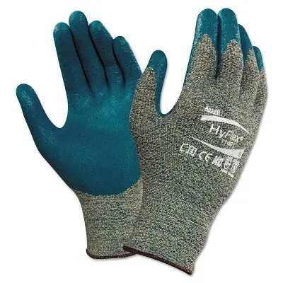 Ansell 103364 11-501 Nitrile Palm Coated Gloves Size 6 Gray/Blue