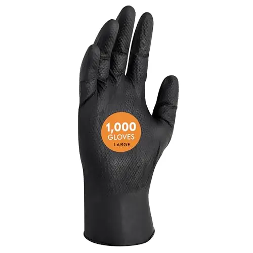 Kleenguard 49277 Kraken Grip Fully Textured Black Nitrile Gloves 6 Mil Large 100 Gloves Box 10 Boxes Case