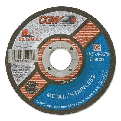CGW Abrasives 48012 Resin Fibre Disc Aluminum Oxide 4-1/2 inches Diameter 7/8 inches Arbor 36 Grit