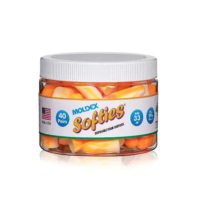 Moldex 6683 Earplug Canister Softies Foam Orange/White 40 Pairs