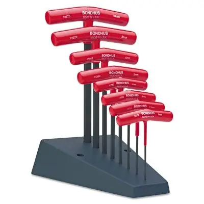 Bondhus 13389 T-Handle Hex Tool Sets Metric 8 Per Stand