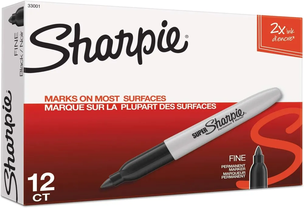 SK0371534-US20260702-105043-0 Sharpie 33001 Permanent Markers Fine Point Black Dozen - Image 1