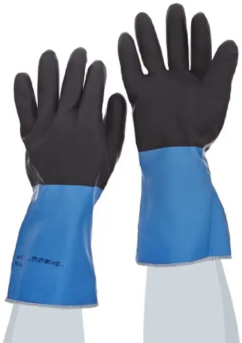 MAPA Professional 332429 Temp-Tec NL-56 Neoprene Thermal Insulation Heavyweight Glove Chemical Resistant 14 Inches Size 9 Blue/Black Case of 6 Pairs