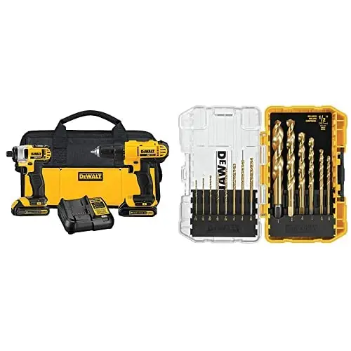 SK0371737-US20260702-105043-0 DeWalt DCK240C2 20V Max Lithium Ion Drill Driver Impact Combo Kit - Image 1
