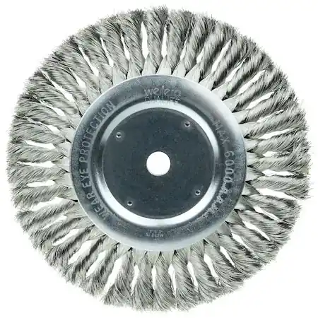 Weiler 8375 Standard Twist Knot Wire Wheel 8 inches x 5/8 inches x .0118 inches Stainless Steel