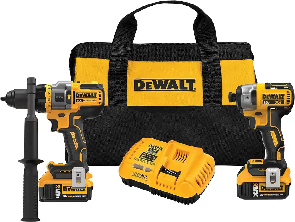 SK0371849-US20260702-105043-0 DEWALT DCK2100P2 FLEXVOLT Advantage 20V MAX Combo Kit with Hammer Drill and Impact Driver 5.0-Ah 2-Tool - Image 1