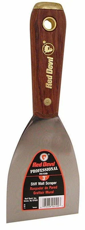 Red Devil 4109 Pro Series 3 Inch Stiff Putty Knife Scraper