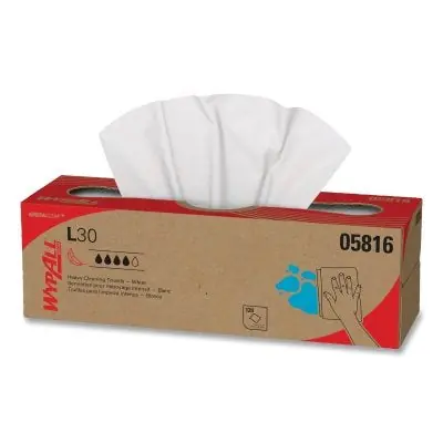 Kimberly-Clark Professional 5816 WypAll L30 Wipers White 120 Sheets Pop-Up Box 6 Box per Case