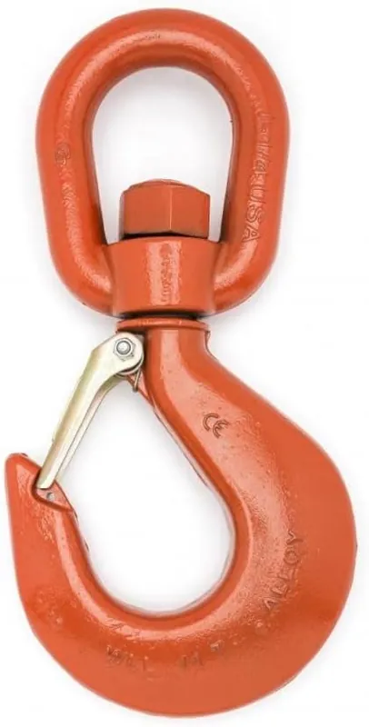 SK0372042-US20260702-105043-0 Campbell 3953115PL Latched Swivel Hoist Hook Size 11 Painted Orange - Image 1