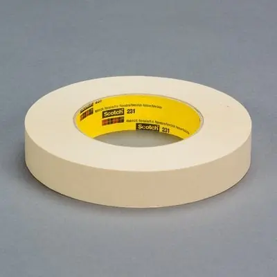 3M 7000088516 231/231A Series Masking Tape 55 m x 48 mm x 7.6 mil Tan Rubber Adhesive