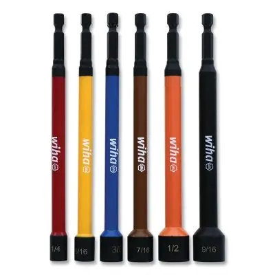 Wiha Tools 70486 Color Coded Magnetic Nut Setter Set Power 6 Piece Replacement MPN