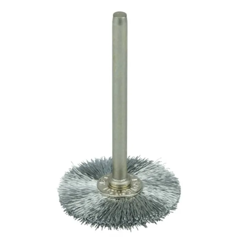 Weiler 26015 Miniature Wire Wheel 1 inch 0.005 Steel Bristles 1/8 Stem