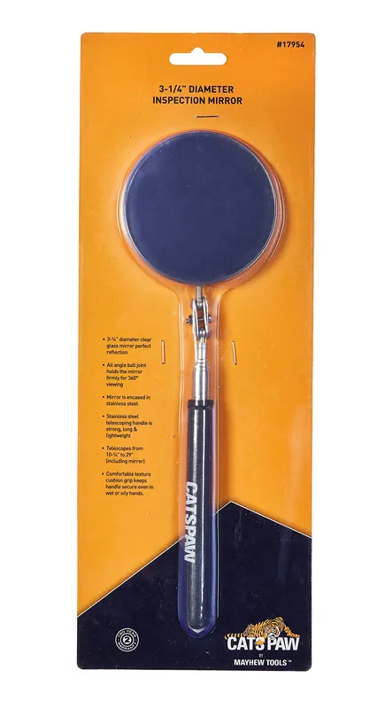 SK0372390-US20260702-105043-0 Mayhew Tools 17954 3-1/4 Inches Glass Inspection Mirror Stainless Steel Telescoping Handle - Image 1