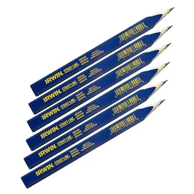 IRWIN 66400 Carpenter Pencils Medium 7 in 6 per set