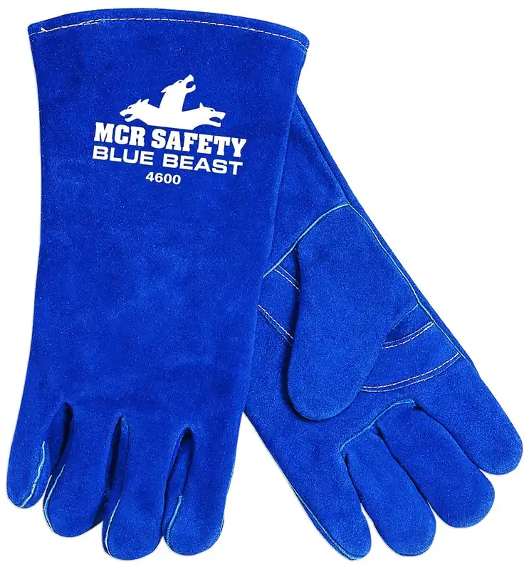 SK0372816-US20260702-105043-0 MCR Safety 4600 Blue Beast Protective Welding Gloves XL 13-1/2 inches - Image 1