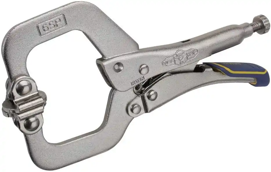 SK0373044-US20260702-105043-0 IRWIN IRHT82587 VISE-GRIP Welding Pliers Fast Release C-Clamp Locking with Swivel Pads 6 Inch - Image 1