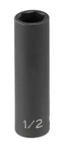 Grey Pneumatic 1032D 3/8 Inch Drive Deep Impact Socket, 1 Inch Size, 6 Points