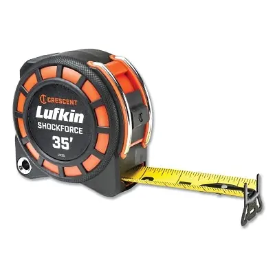 Crescent Lufkin L1135-02 Shockforce Nite Eye Dual-Sided Tape Measure 1-3/16 in W x 35 ft L Yellow Blade